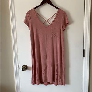 Blush American Eagle Tee Shirt Dress